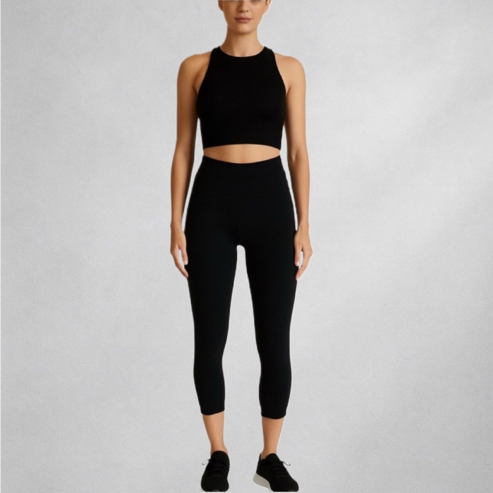 Halara Women’s Black  High Waist Scrunch Leggings L Seamless Butt Lift Workout